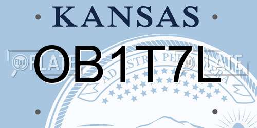 OB1T7L Kansas License Plate