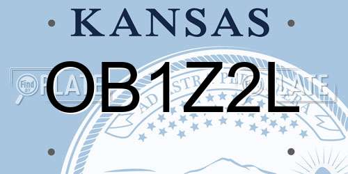 OB1Z2L Kansas License Plate
