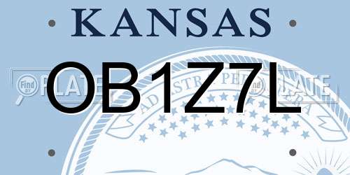OB1Z7L Kansas License Plate