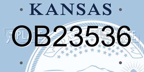 OB23536 Kansas License Plate