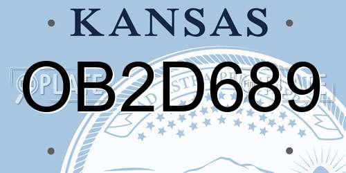 OB2D689 Kansas License Plate
