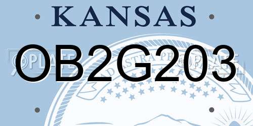 OB2G203 Kansas License Plate