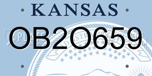 OB2O659 Kansas License Plate