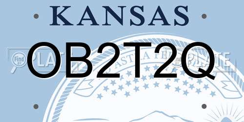 OB2T2Q Kansas License Plate