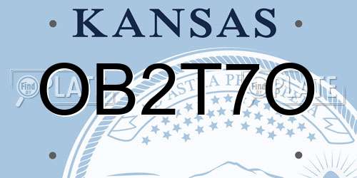 OB2T7O Kansas License Plate