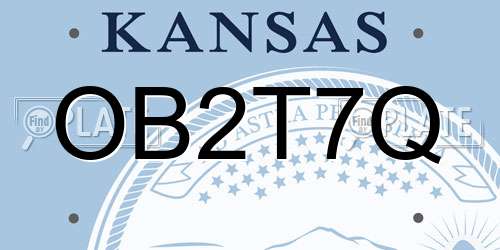 OB2T7Q Kansas License Plate