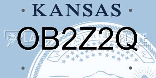 OB2Z2Q Kansas License Plate