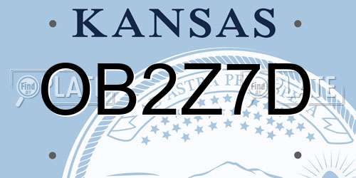 OB2Z7D Kansas License Plate
