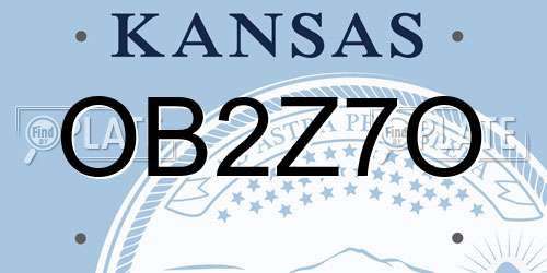OB2Z7O Kansas License Plate