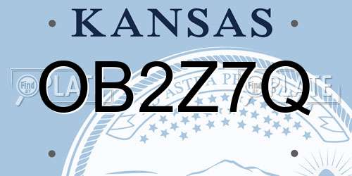 OB2Z7Q Kansas License Plate
