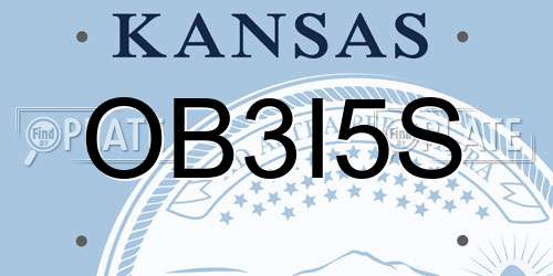 OB3I5S Kansas License Plate