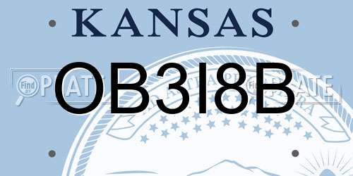 OB3I8B Kansas License Plate