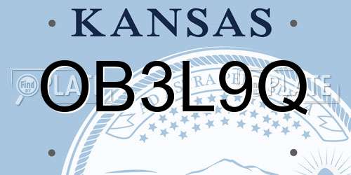 OB3L9Q Kansas License Plate