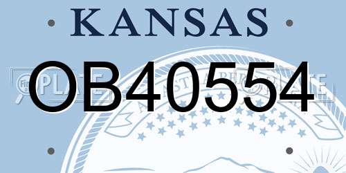 OB40554 Kansas License Plate