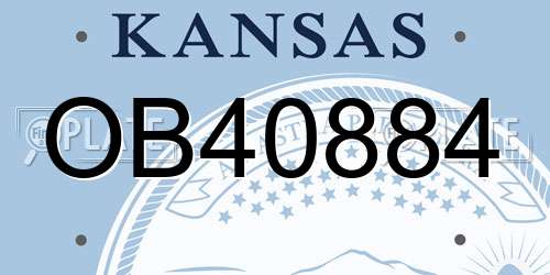 OB40884 Kansas License Plate