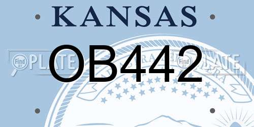 OB442 Kansas License Plate