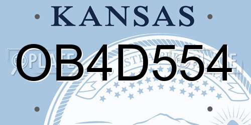 OB4D554 Kansas License Plate