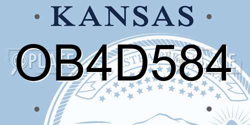 OB4D584 Kansas License Plate