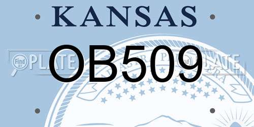 OB509 Kansas License Plate