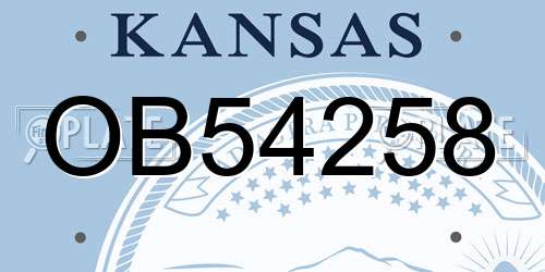 OB54258 Kansas License Plate