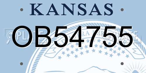 OB54755 Kansas License Plate