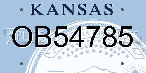 OB54785 Kansas License Plate