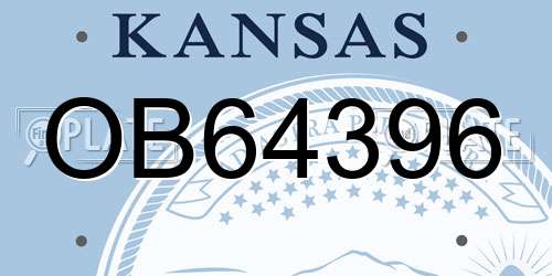 OB64396 Kansas License Plate