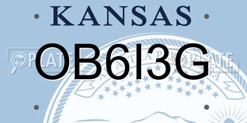 OB6I3G Kansas License Plate