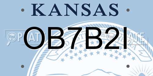 OB7B2I Kansas License Plate