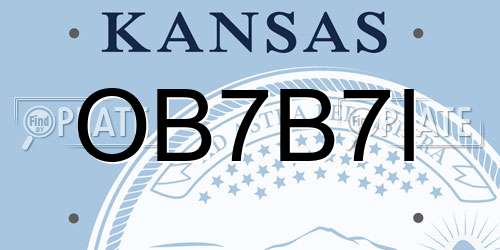 OB7B7I Kansas License Plate