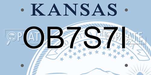 OB7S7I Kansas License Plate