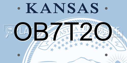 OB7T2O Kansas License Plate