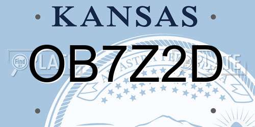 OB7Z2D Kansas License Plate