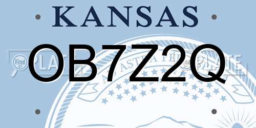 OB7Z2Q Kansas License Plate