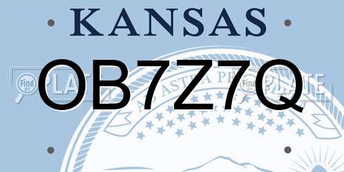OB7Z7Q Kansas License Plate