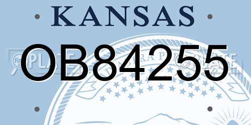 OB84255 Kansas License Plate