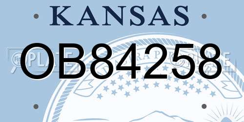 OB84258 Kansas License Plate