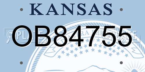OB84755 Kansas License Plate