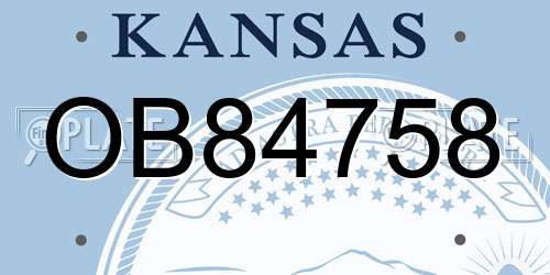 OB84758 Kansas License Plate