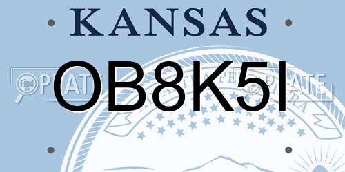 OB8K5I Kansas License Plate