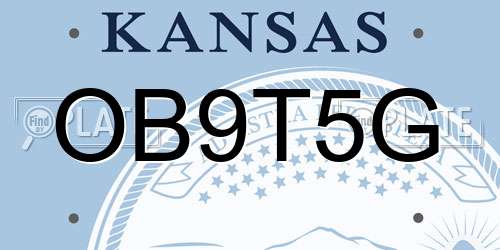 OB9T5G Kansas License Plate