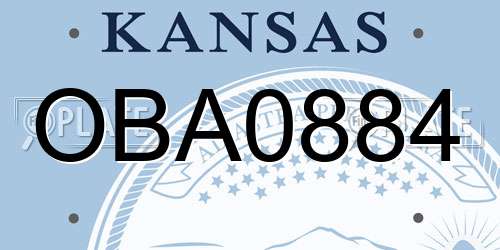 OBA0884 Kansas License Plate