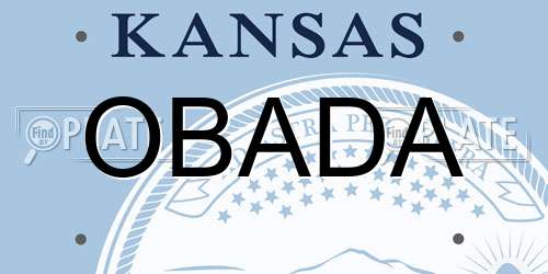 OBADA Kansas License Plate