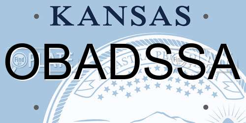 OBADSSA Kansas License Plate