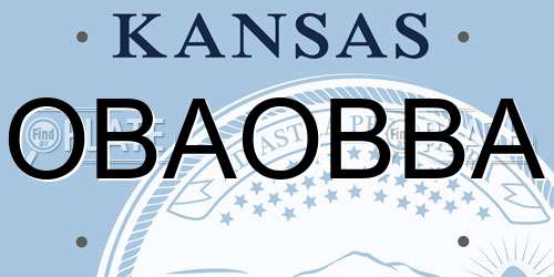 OBAOBBA Kansas License Plate