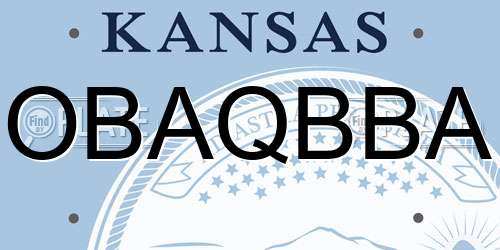 OBAQBBA Kansas License Plate