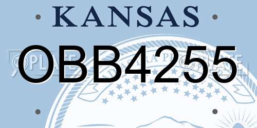 OBB4255 Kansas License Plate