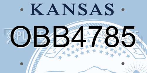 OBB4785 Kansas License Plate