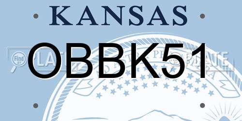 OBBK51 Kansas License Plate