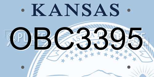 OBC3395 Kansas License Plate